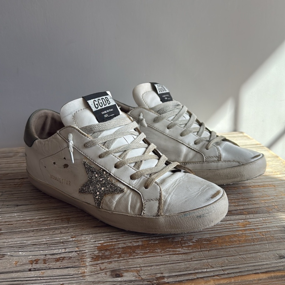 Golden Goose Green With Grey Glitter Star Size 41 - Picture 4 of 13